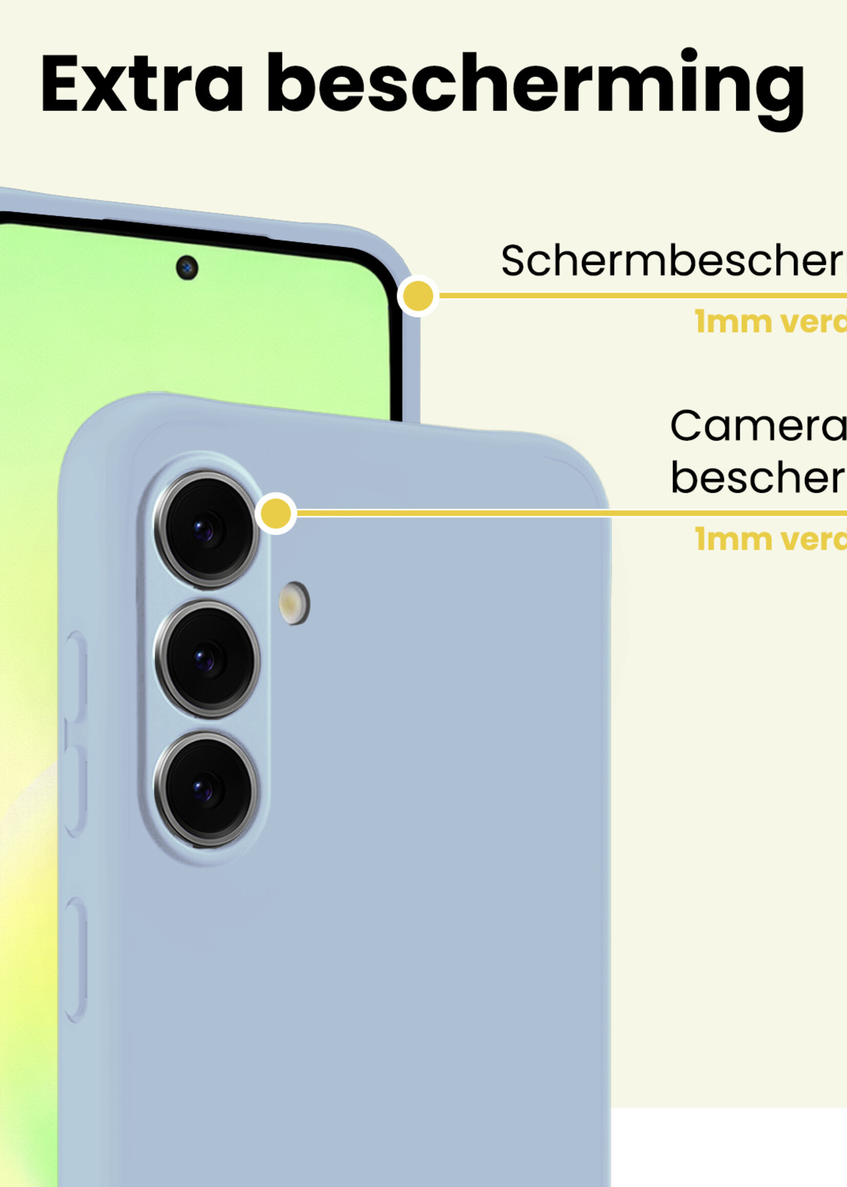 LUQ LUQ Samsung Galaxy A57 Hoesje Siliconen - Lichtblauw - 2 PACK