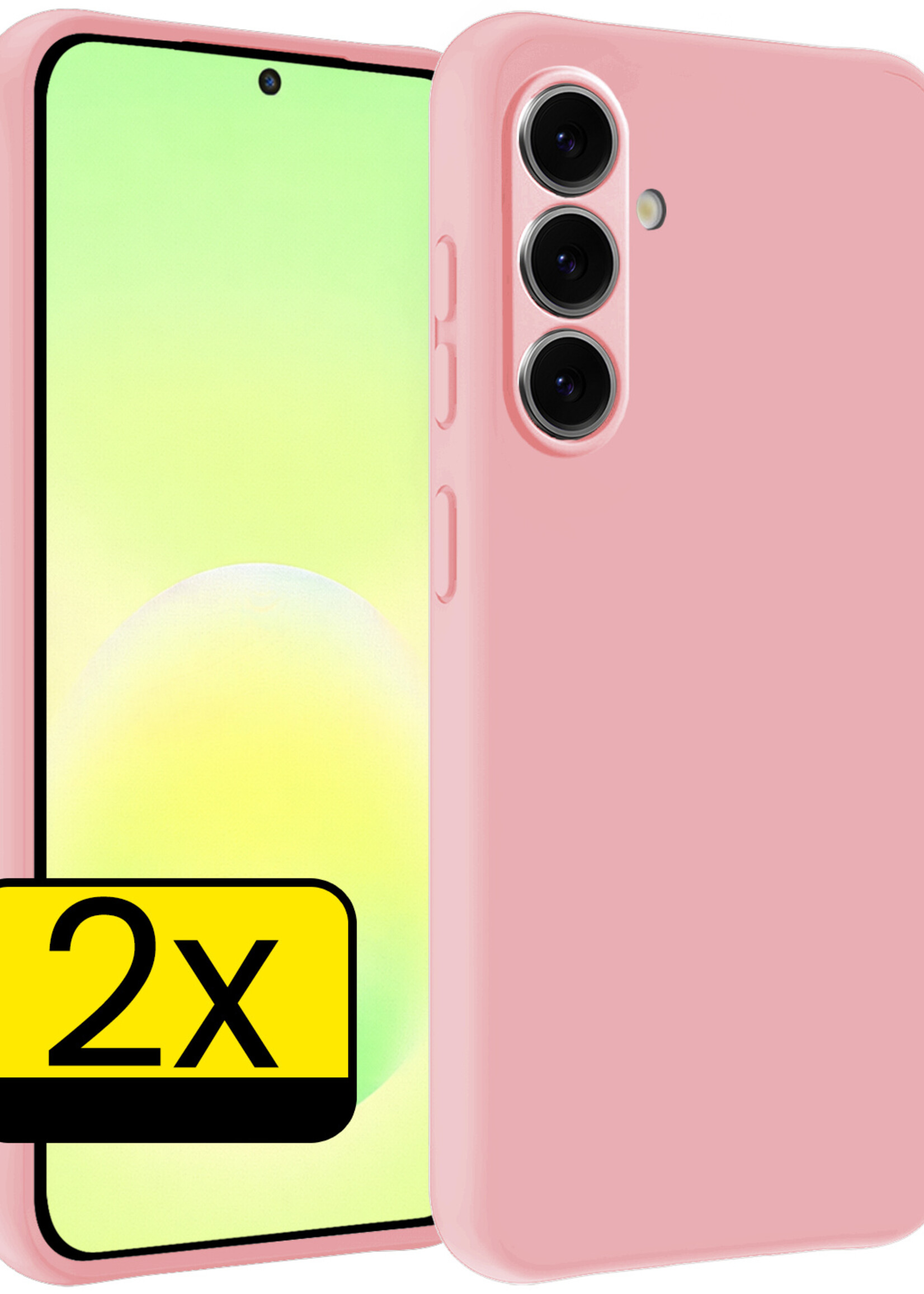 LUQ LUQ Samsung Galaxy A57 Hoesje Siliconen - Lichtroze - 2 PACK