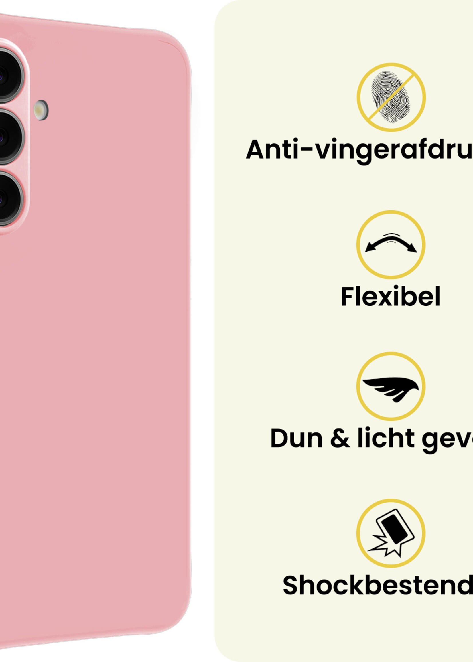 LUQ LUQ Samsung Galaxy A57 Hoesje Siliconen - Lichtroze - 2 PACK