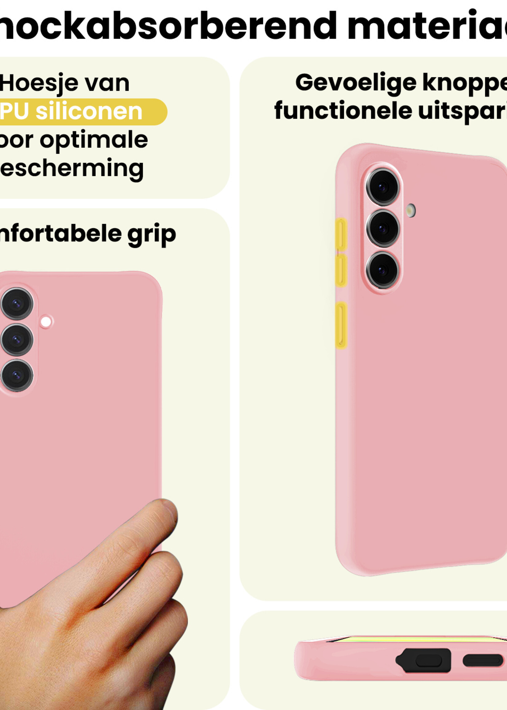 LUQ LUQ Samsung Galaxy A57 Hoesje Siliconen - Lichtroze - 2 PACK