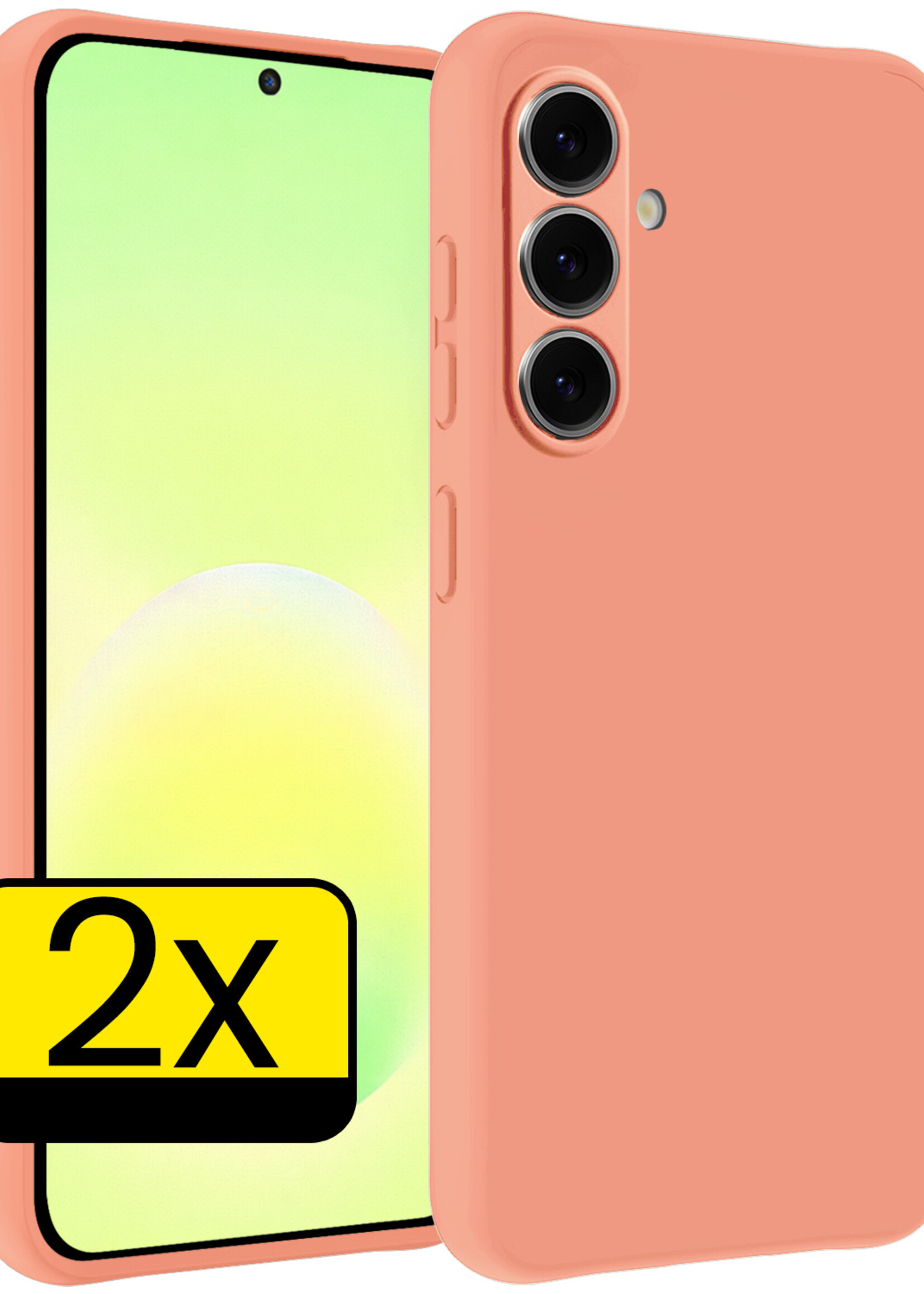 LUQ LUQ Samsung Galaxy A57 Hoesje Siliconen - Perzik - 2 PACK