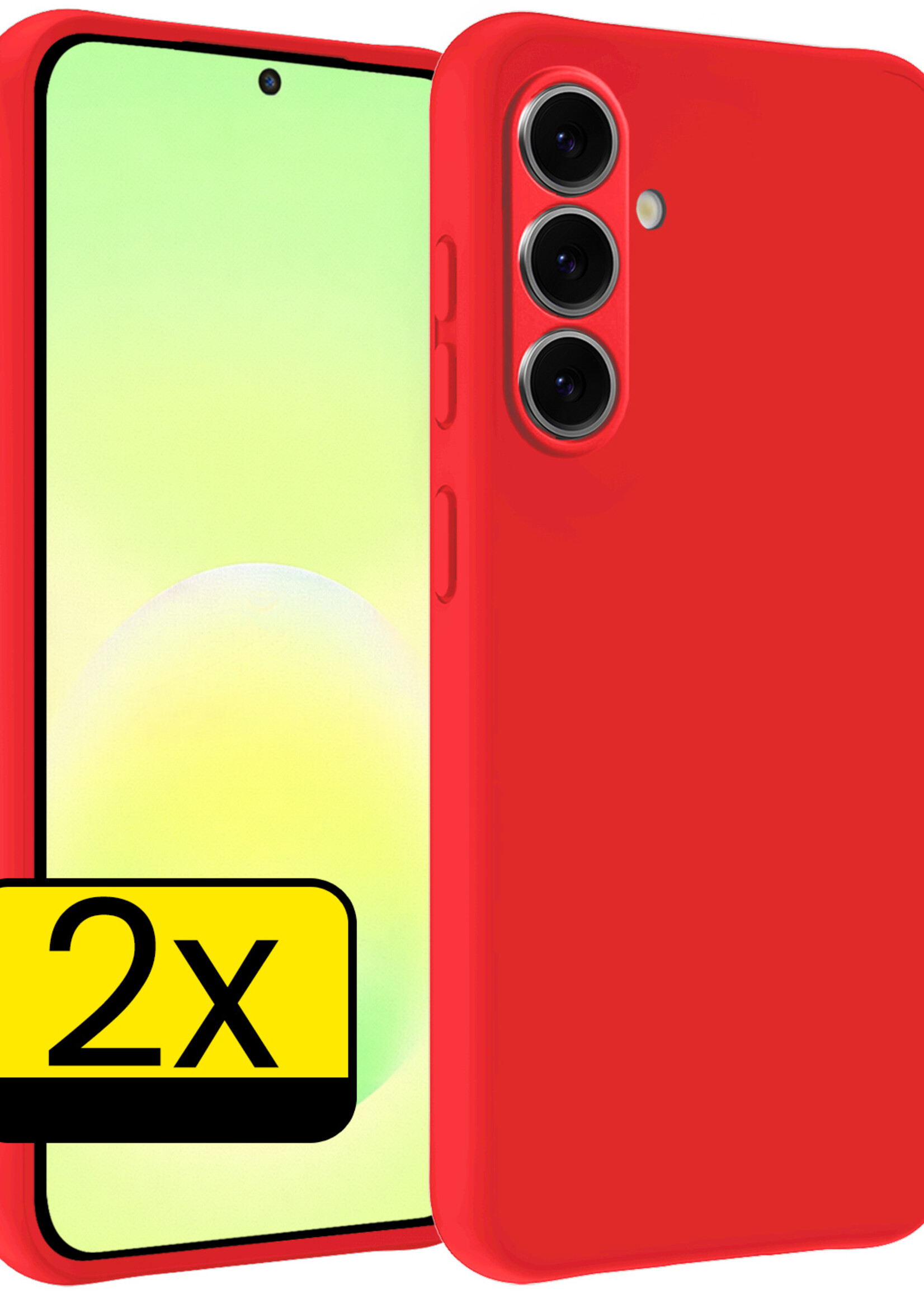 LUQ LUQ Samsung Galaxy A57 Hoesje Siliconen - Rood - 2 PACK