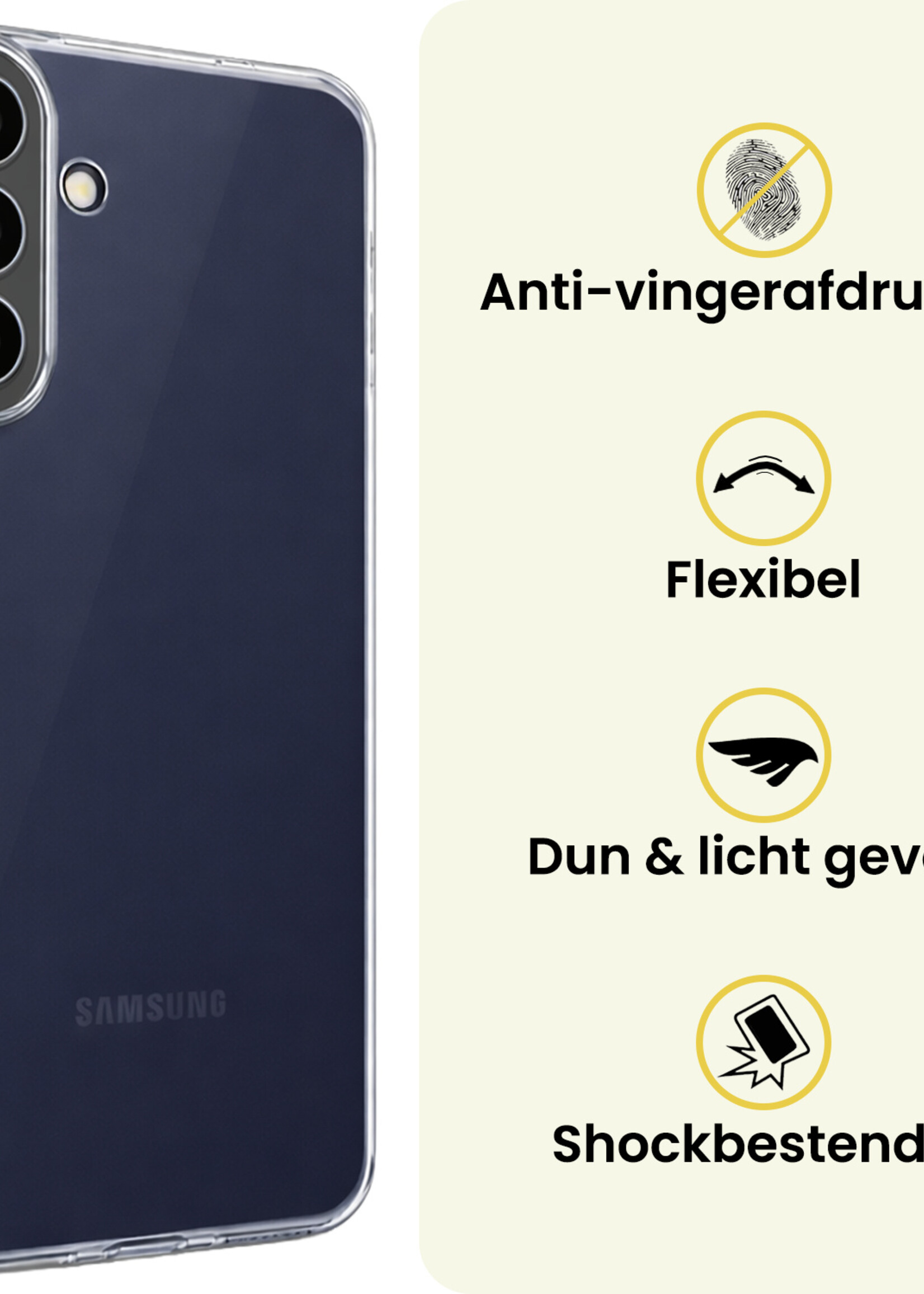 LUQ LUQ Samsung Galaxy A57 Hoesje Siliconen - Transparant - 2 PACK