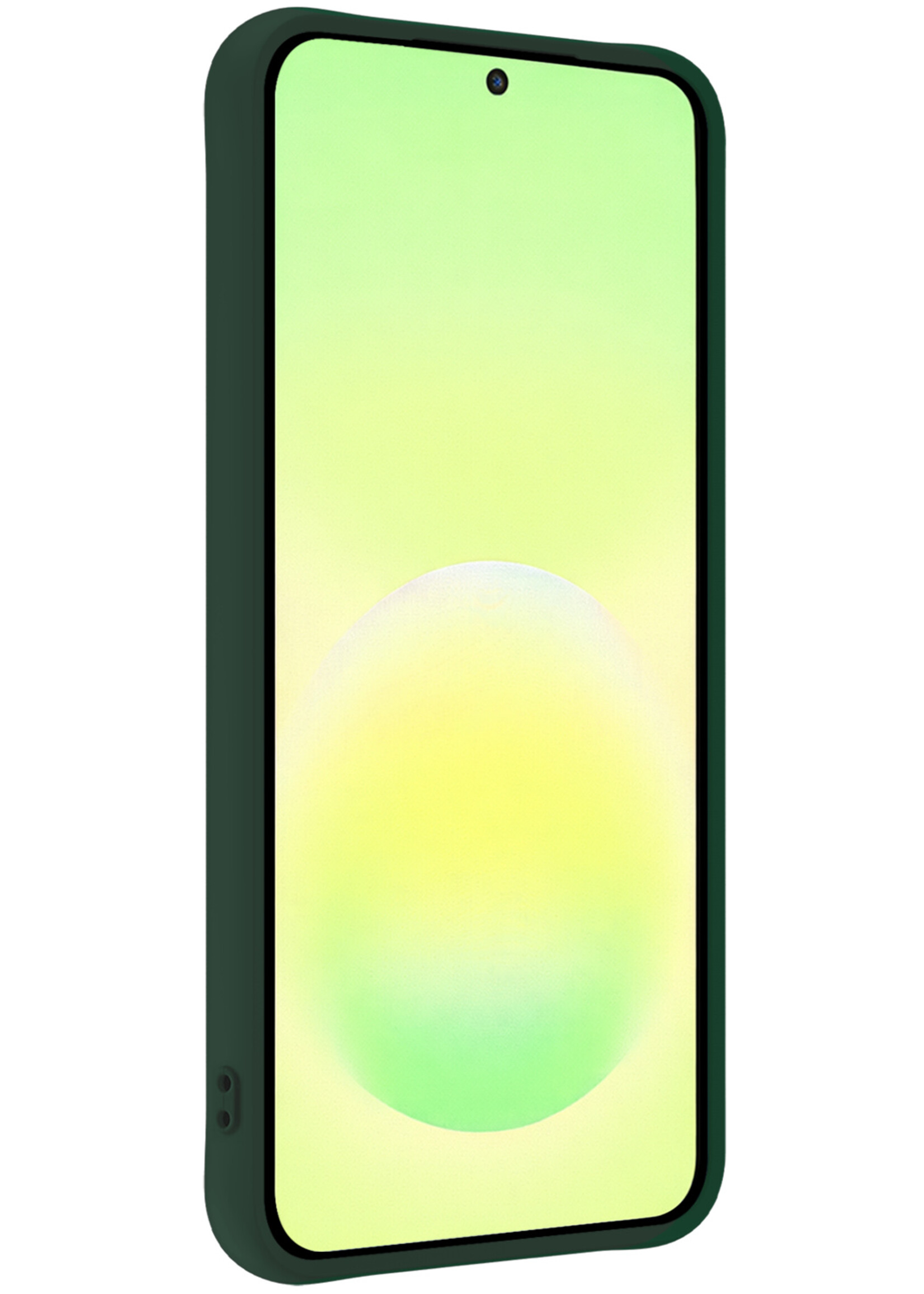 LUQ LUQ Samsung Galaxy A57 Hoesje Siliconen Met Screenprotector - Donkergroen