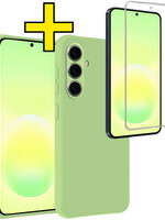 LUQ LUQ Samsung Galaxy A57 Hoesje Siliconen Met Screenprotector - Groen