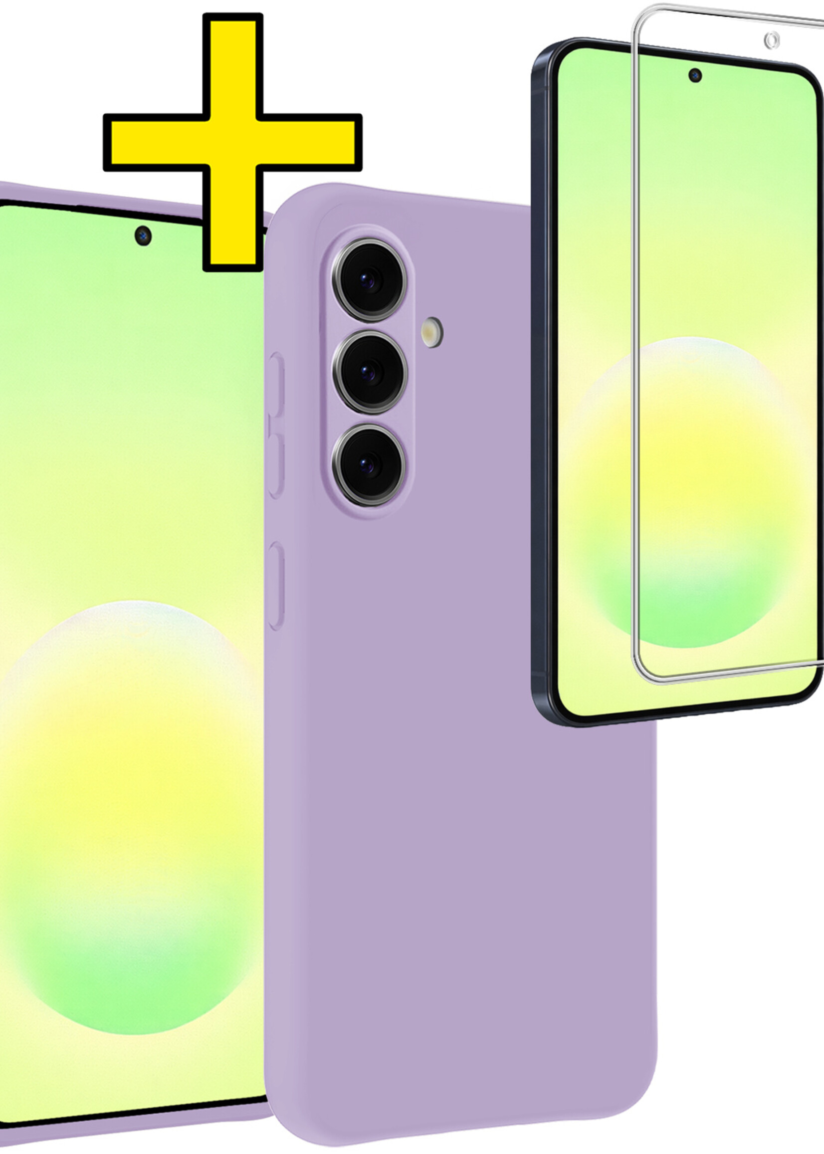 LUQ LUQ Samsung Galaxy A57 Hoesje Siliconen Met Screenprotector - Lila