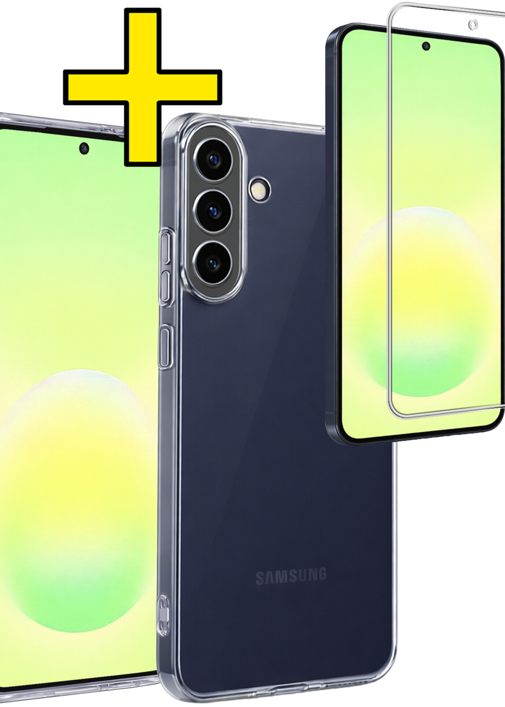 LUQ LUQ Samsung Galaxy A57 Hoesje Siliconen Met Screenprotector - Transparant