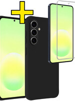 LUQ LUQ Samsung Galaxy A57 Hoesje Siliconen Met Screenprotector - Zwart