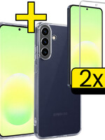 LUQ LUQ Samsung Galaxy A57 Hoesje Siliconen Met 2x Screenprotector - Transparant