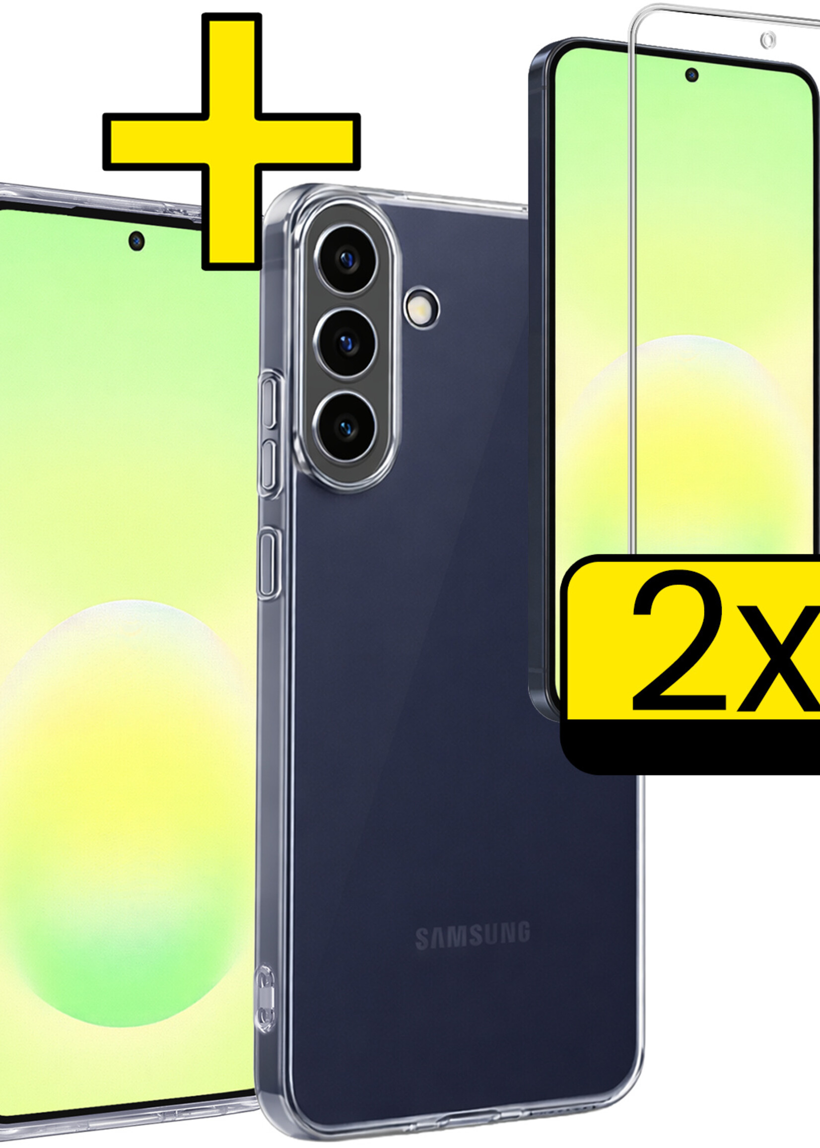 LUQ LUQ Samsung Galaxy A57 Hoesje Siliconen Met 2x Screenprotector - Transparant