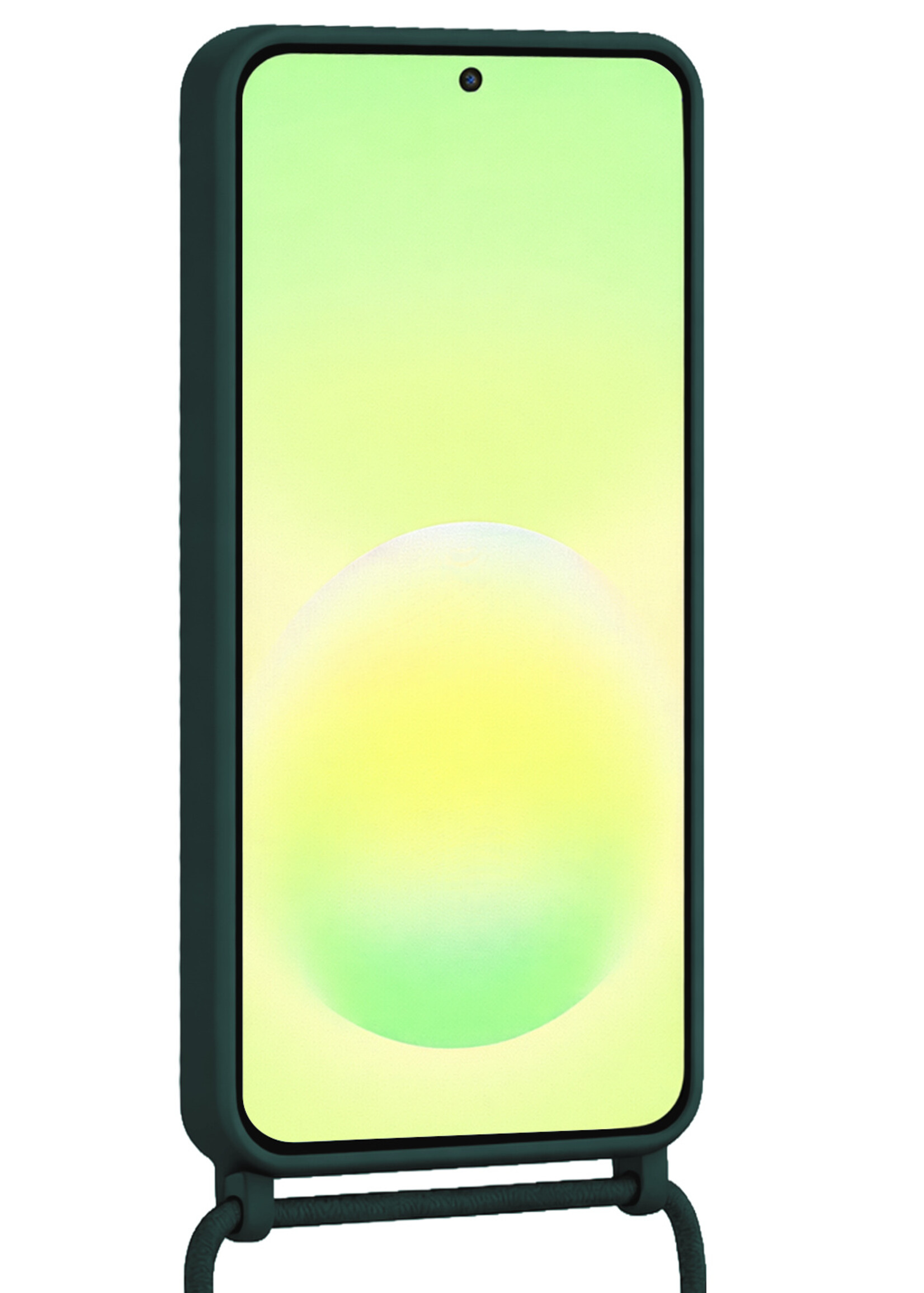 LUQ LUQ Samsung Galaxy A57 Hoesje Pashouder met Koord - Donkergroen