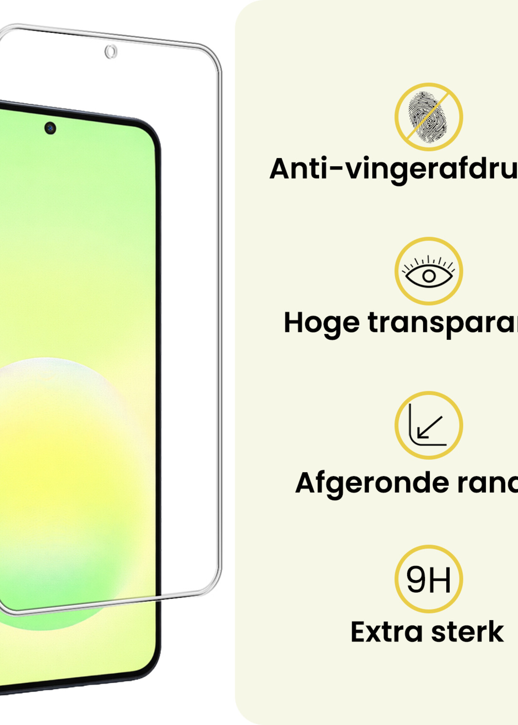 LUQ LUQ Samsung Galaxy A57 Hoesje Pashouder met Koord Met Screenprotector - Zwart