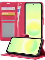 LUQ LUQ Samsung Galaxy A57 Hoesje Bookcase - Donkerroze