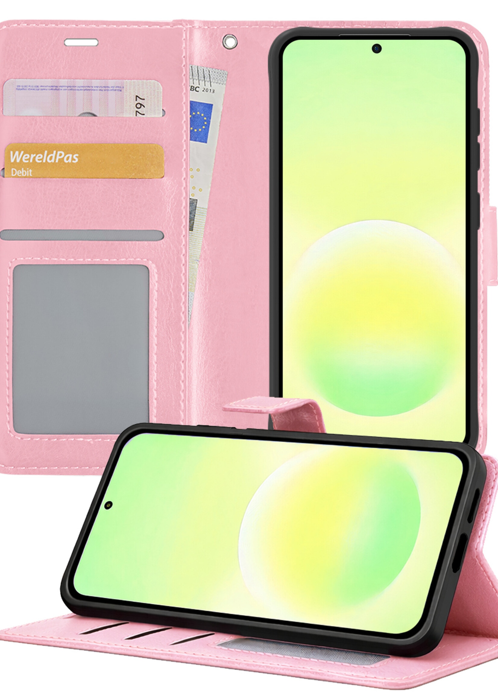 LUQ LUQ Samsung Galaxy A57 Hoesje Bookcase - Lichtroze