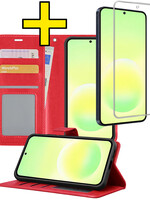 LUQ LUQ Samsung Galaxy A57 Hoesje Bookcase Met Screenprotector - Rood