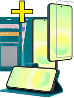 LUQ LUQ Samsung Galaxy A57 Hoesje Bookcase Met Screenprotector - Turquoise
