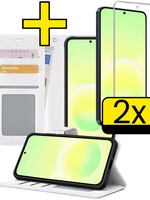 LUQ LUQ Samsung Galaxy A57 Hoesje Bookcase Met 2x Screenprotector - Wit