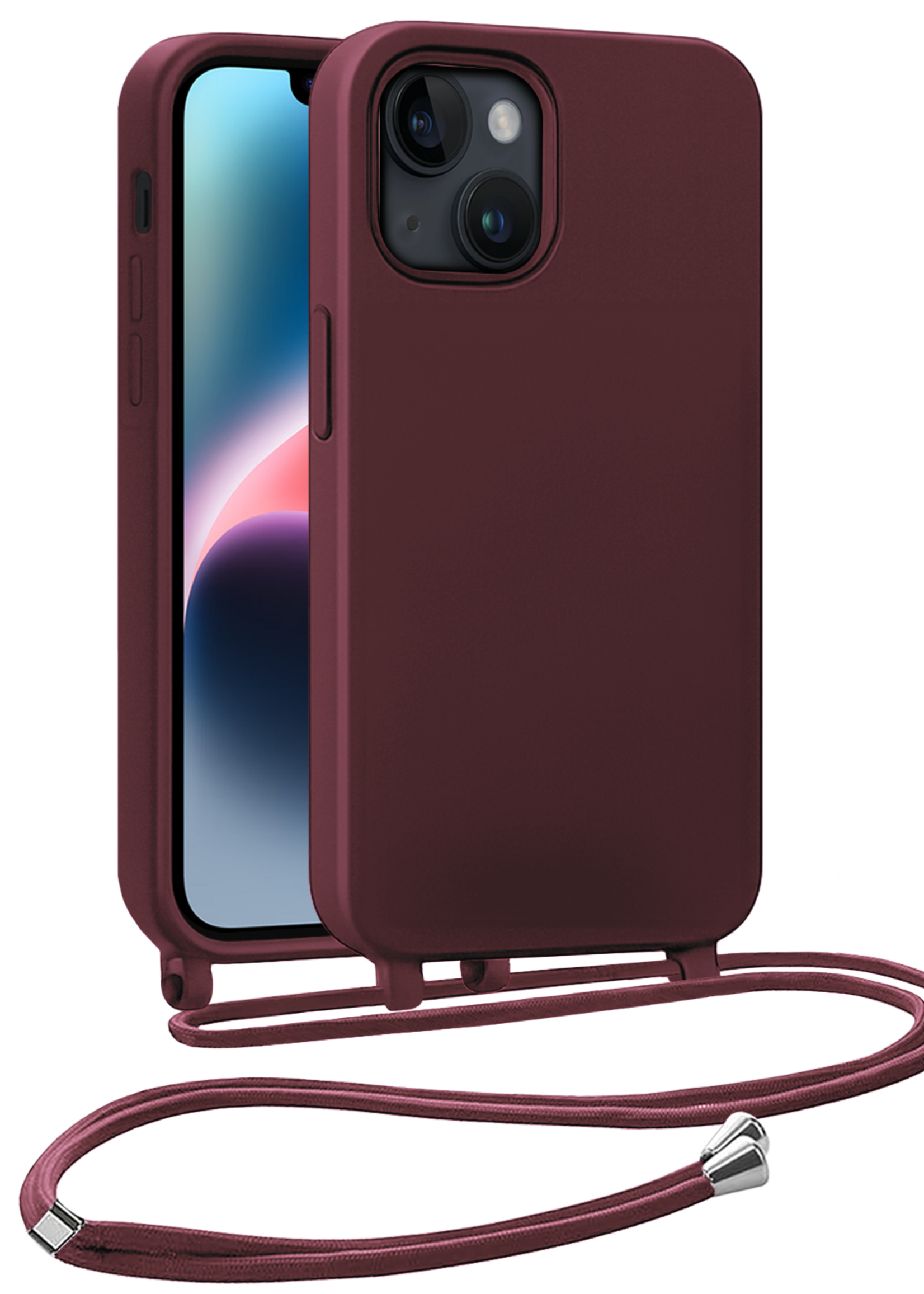 LUQ LUQ iPhone 13 Mini Hoesje Met Koord - Aubergine