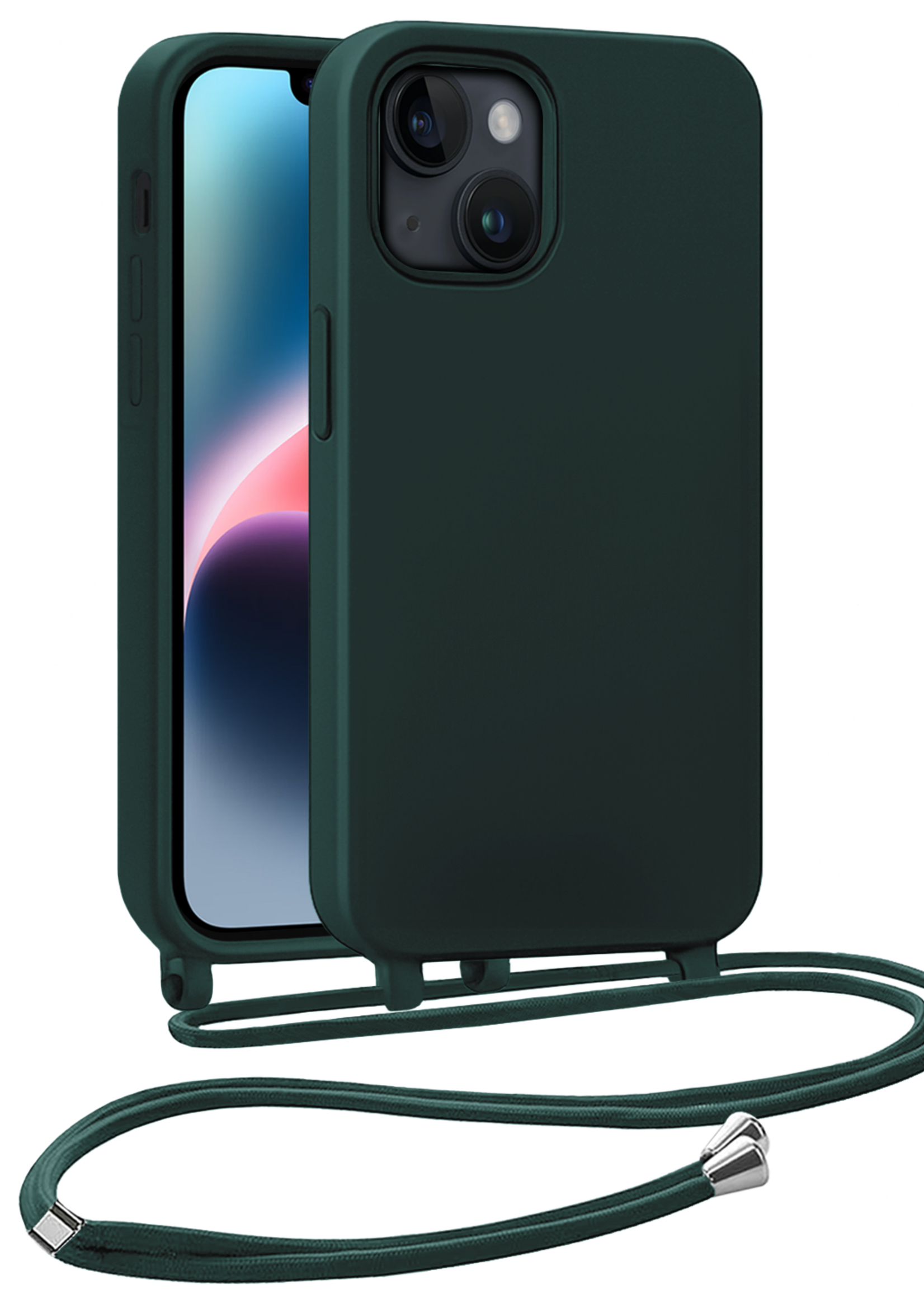 LUQ LUQ iPhone 13 Mini Hoesje Met Koord - Donkergroen