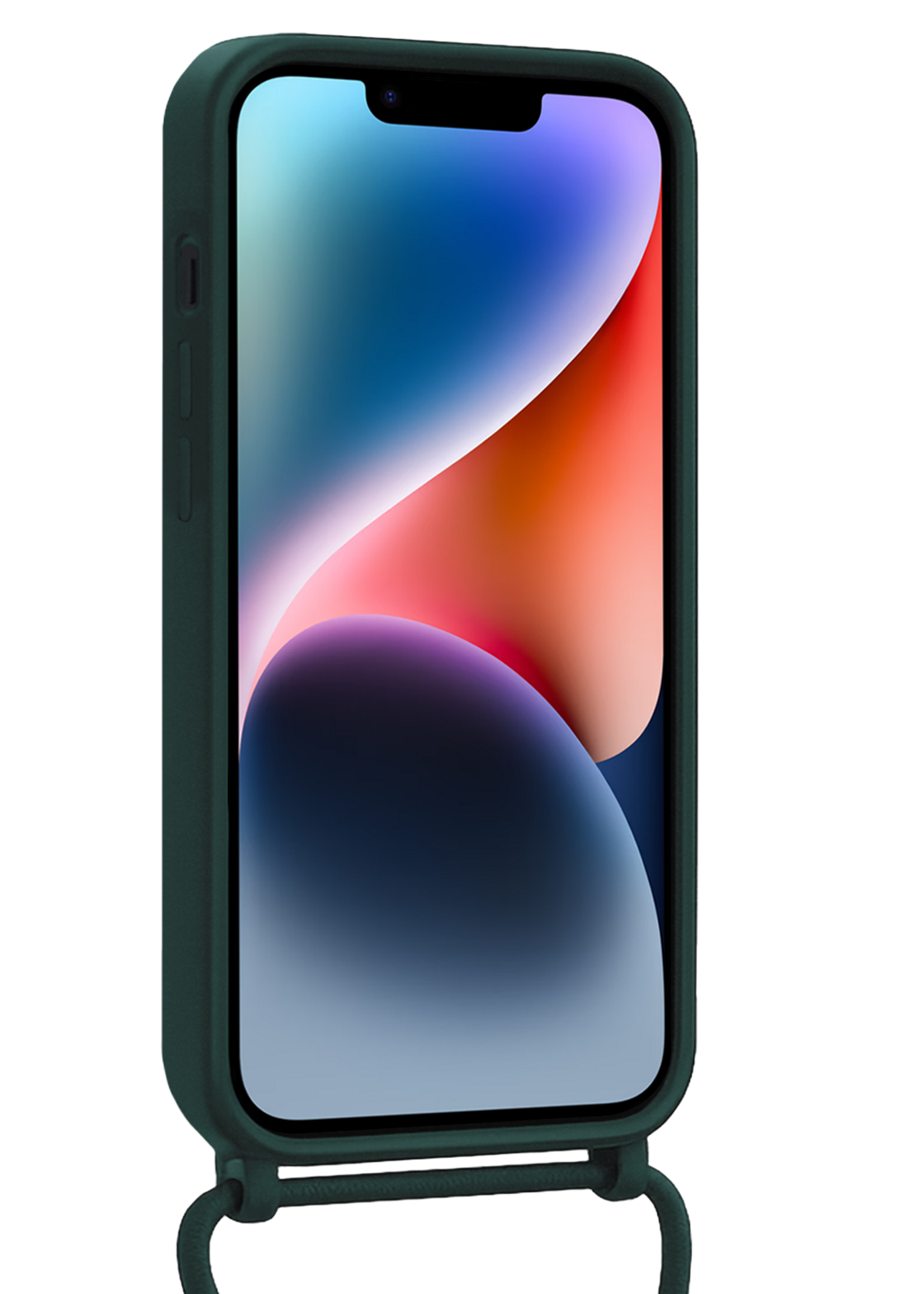 LUQ LUQ iPhone 13 Mini Hoesje Met Koord - Donkergroen - 2 PACK