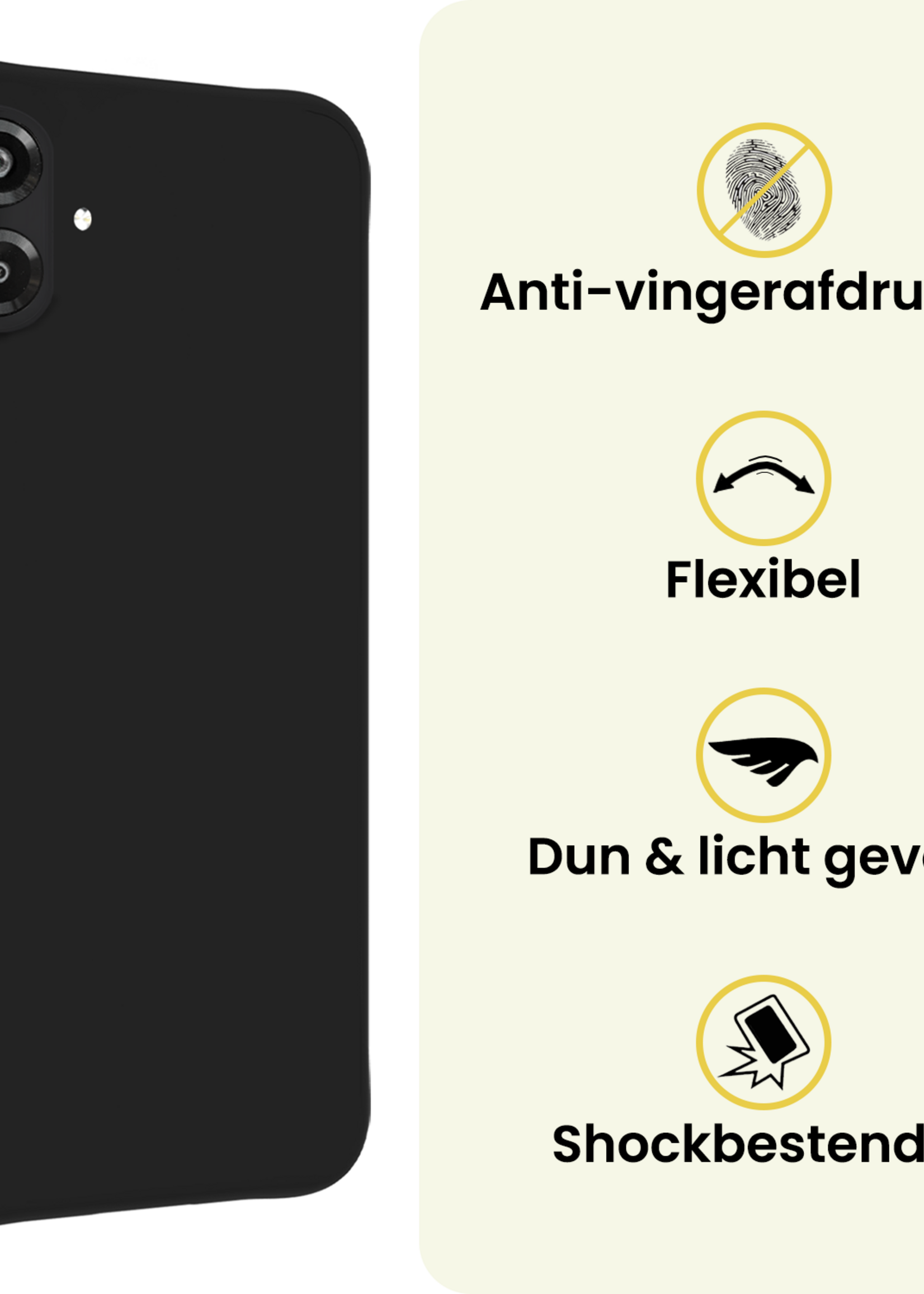 LUQ LUQ Samsung Galaxy A07 4G Hoesje Siliconen Met Screenprotector - Zwart