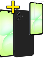 LUQ LUQ Samsung Galaxy A07 4G Hoesje Siliconen Met Screenprotector - Zwart