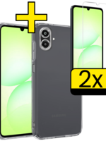 LUQ LUQ Samsung Galaxy A07 4G Hoesje Siliconen Met 2x Screenprotector - Transparant
