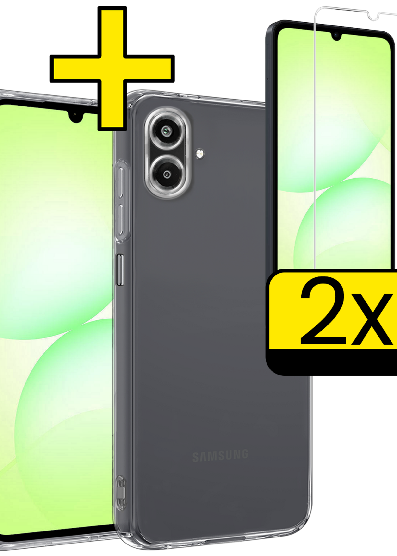 LUQ LUQ Samsung Galaxy A07 4G Hoesje Siliconen Met 2x Screenprotector - Transparant