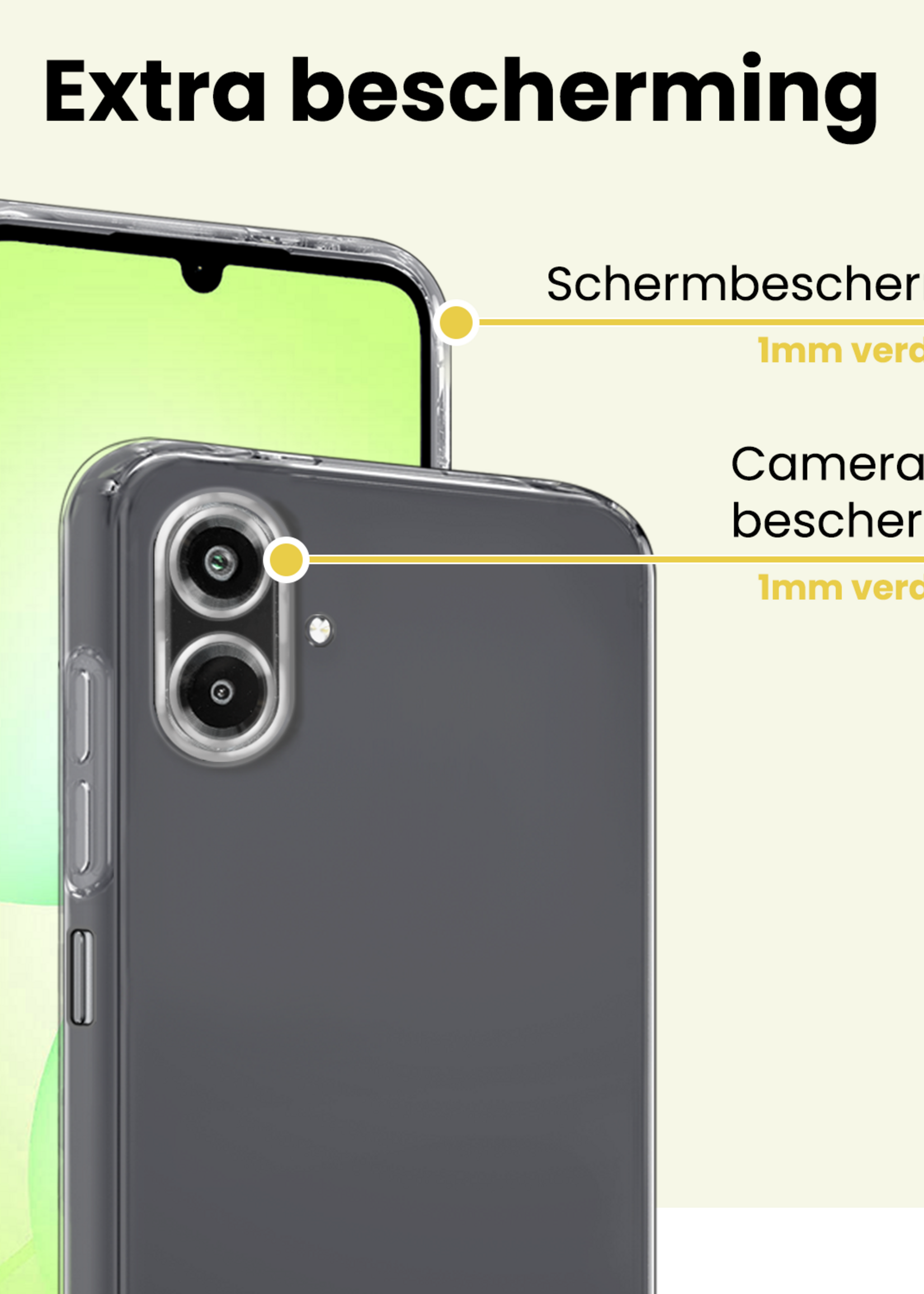 LUQ LUQ Samsung Galaxy A07 4G Hoesje Siliconen Met 2x Screenprotector - Transparant