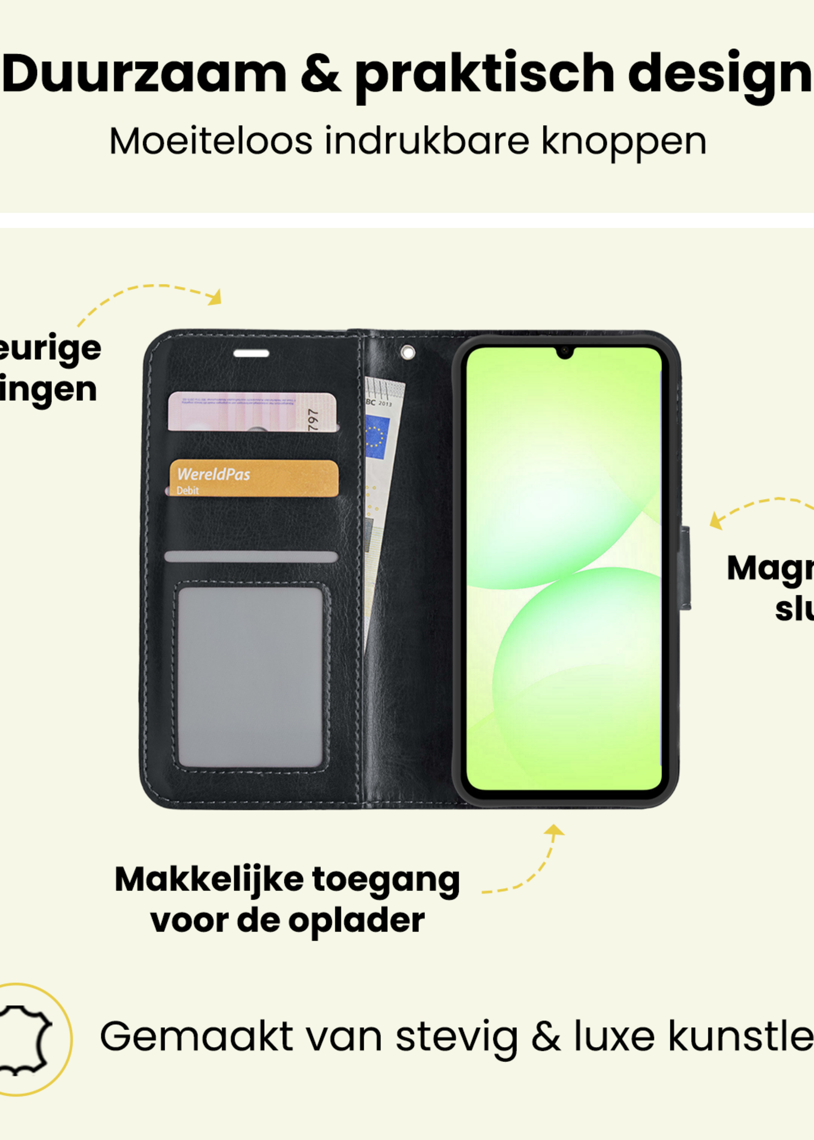 LUQ LUQ Samsung Galaxy A07 4G Hoesje Bookcase - Zwart
