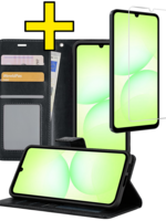 LUQ LUQ Samsung Galaxy A07 4G Hoesje Bookcase Met Screenprotector - Zwart