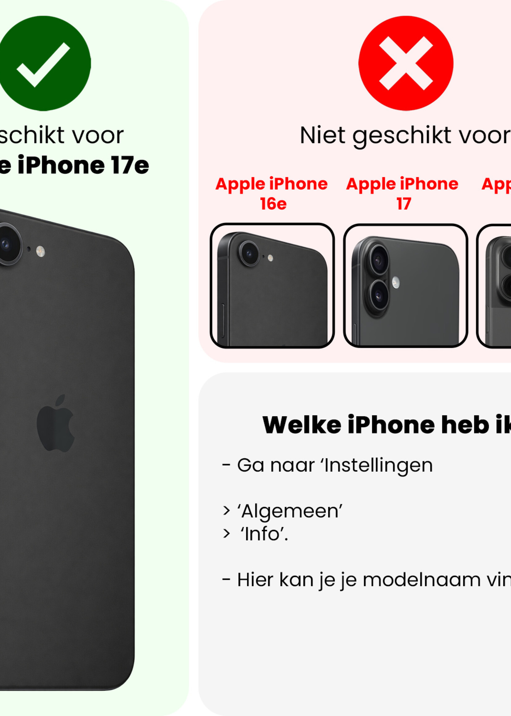 LUQ LUQ iPhone 17e Screenprotector Glas Full Cover 2D - 2 PACK