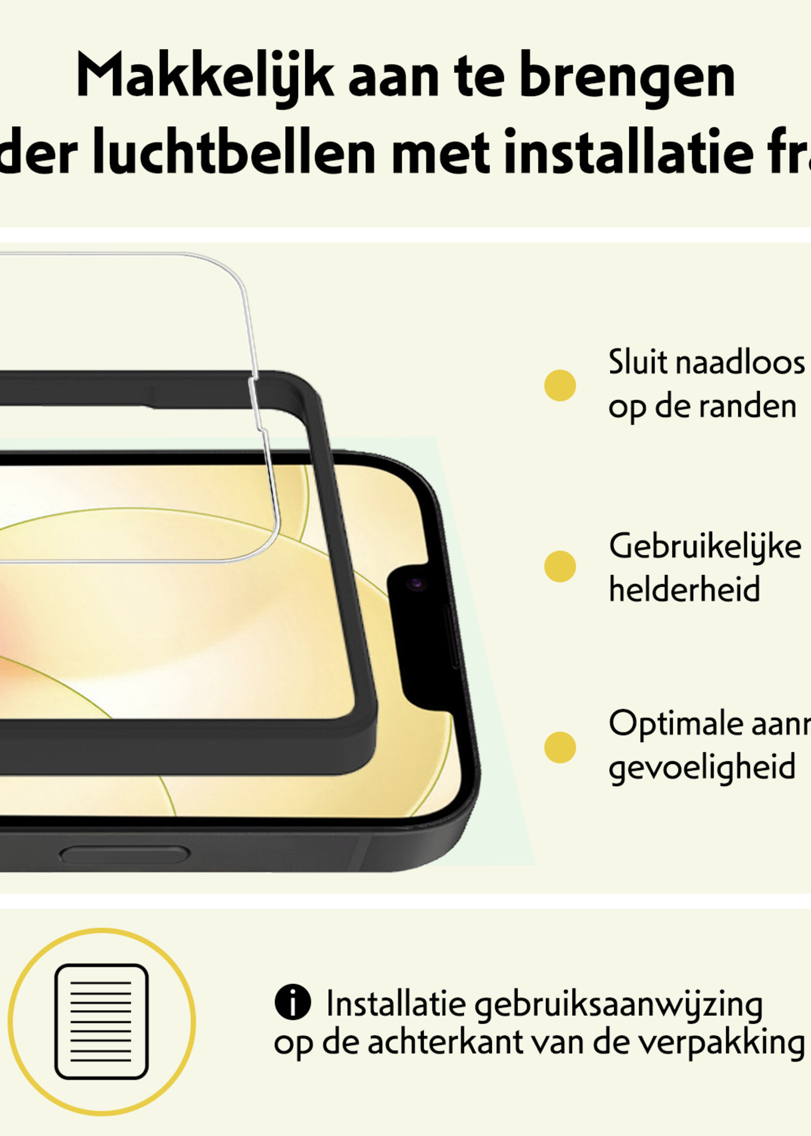LUQ LUQ iPhone 17e Screenprotector Met Installatieframe - 3 PACK