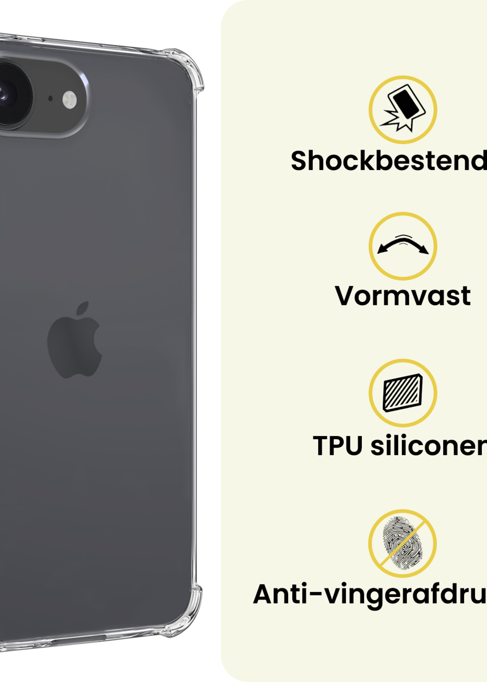 LUQ LUQ iPhone 17e Hoesje Shockproof Met 2x Screenprotector Met Dichte Notch