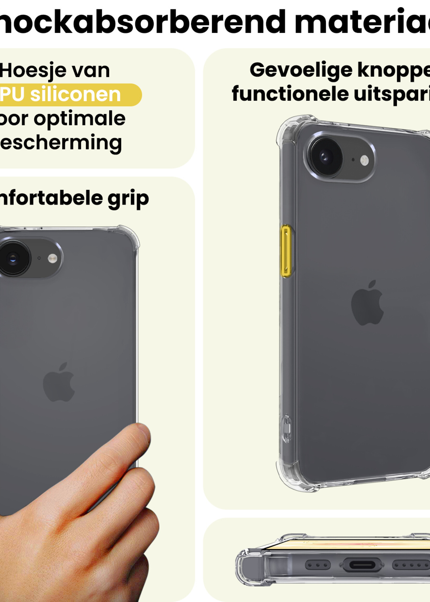 LUQ LUQ iPhone 17e Hoesje Shockproof Met 2x Screenprotector Met Dichte Notch