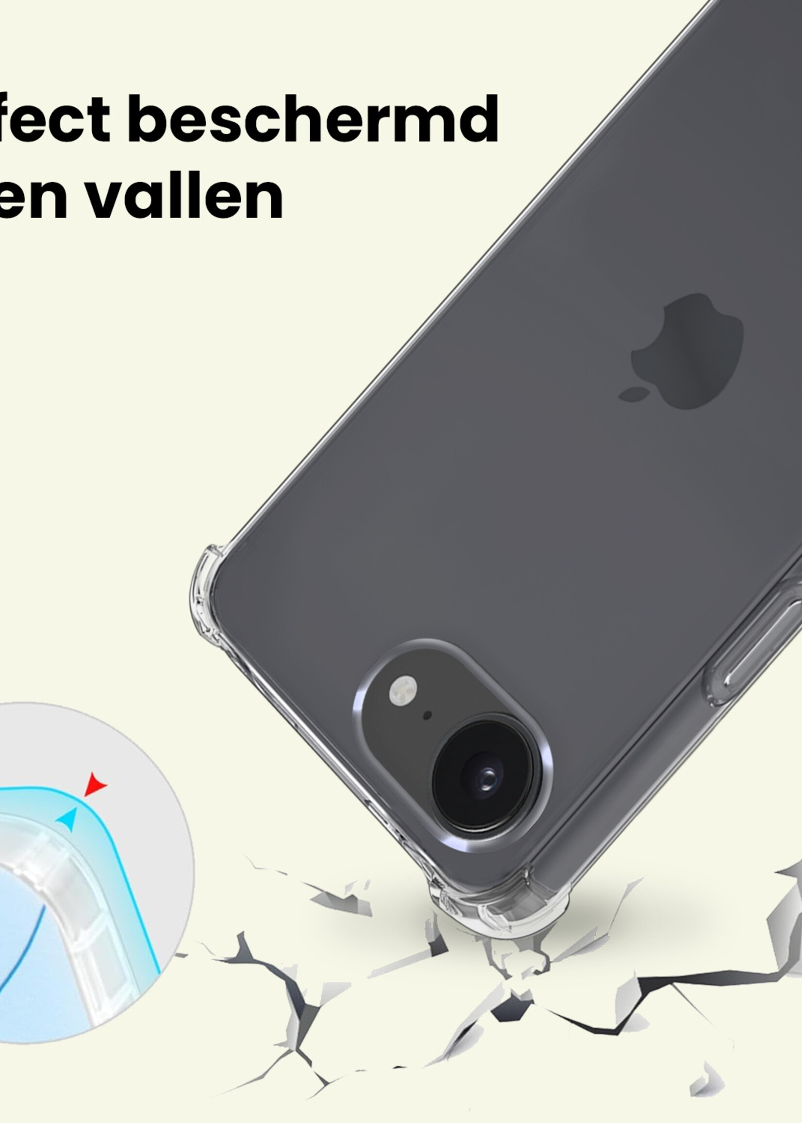 LUQ LUQ iPhone 17e Hoesje Shockproof Met 2x Screenprotector Met Dichte Notch
