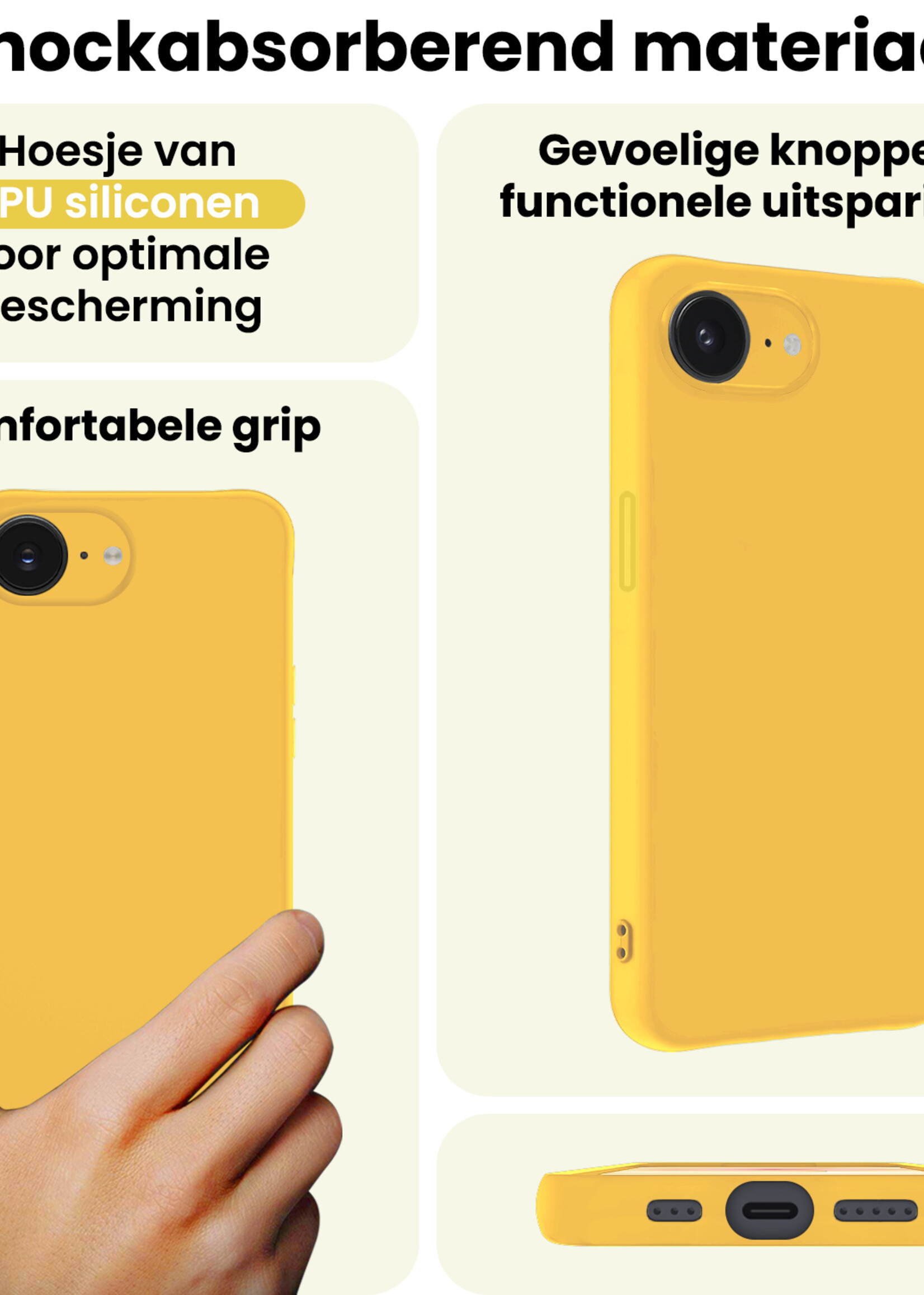 LUQ LUQ iPhone 17e Hoesje Siliconen - Geel