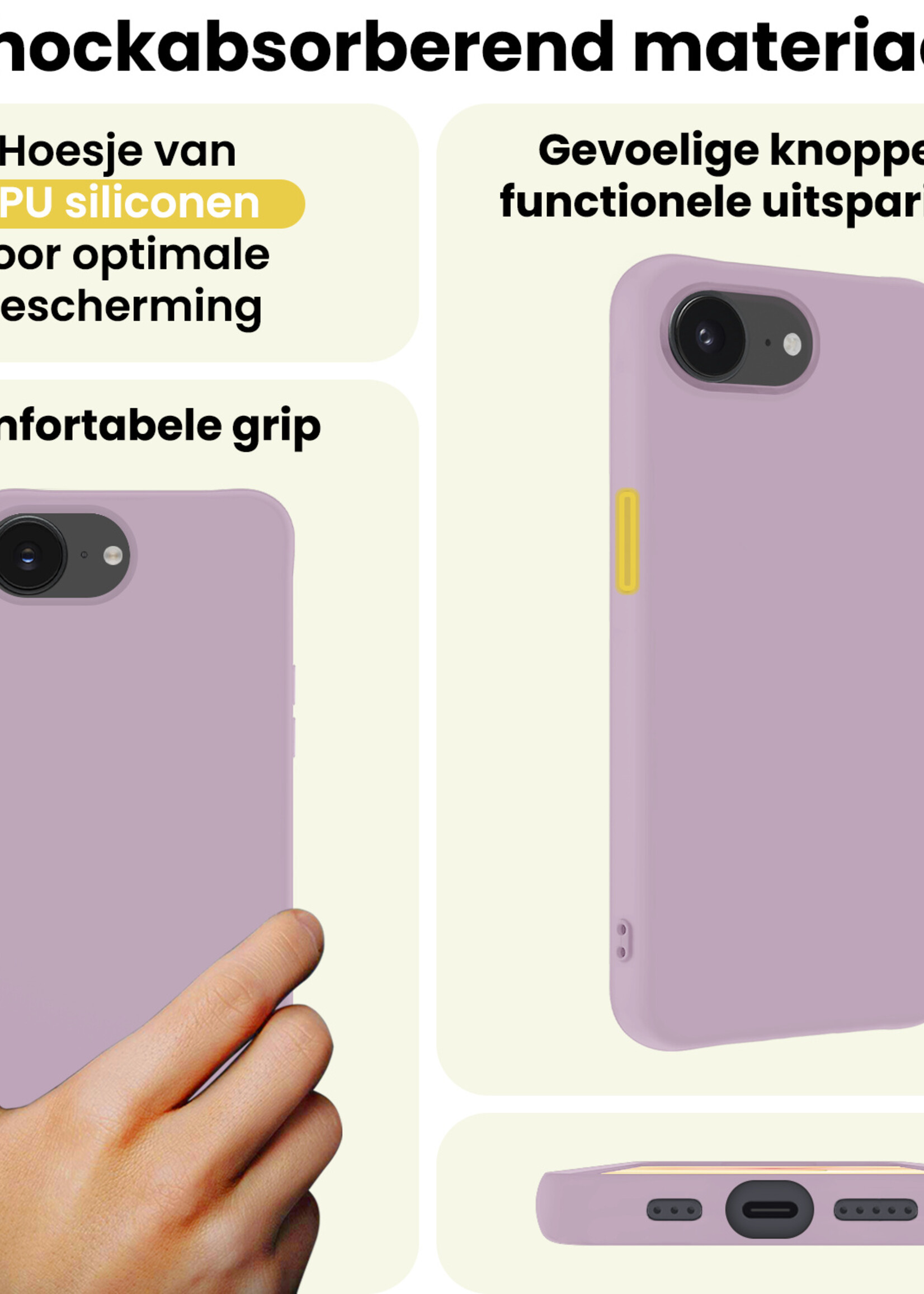 LUQ LUQ iPhone 17e Hoesje Siliconen - Lila