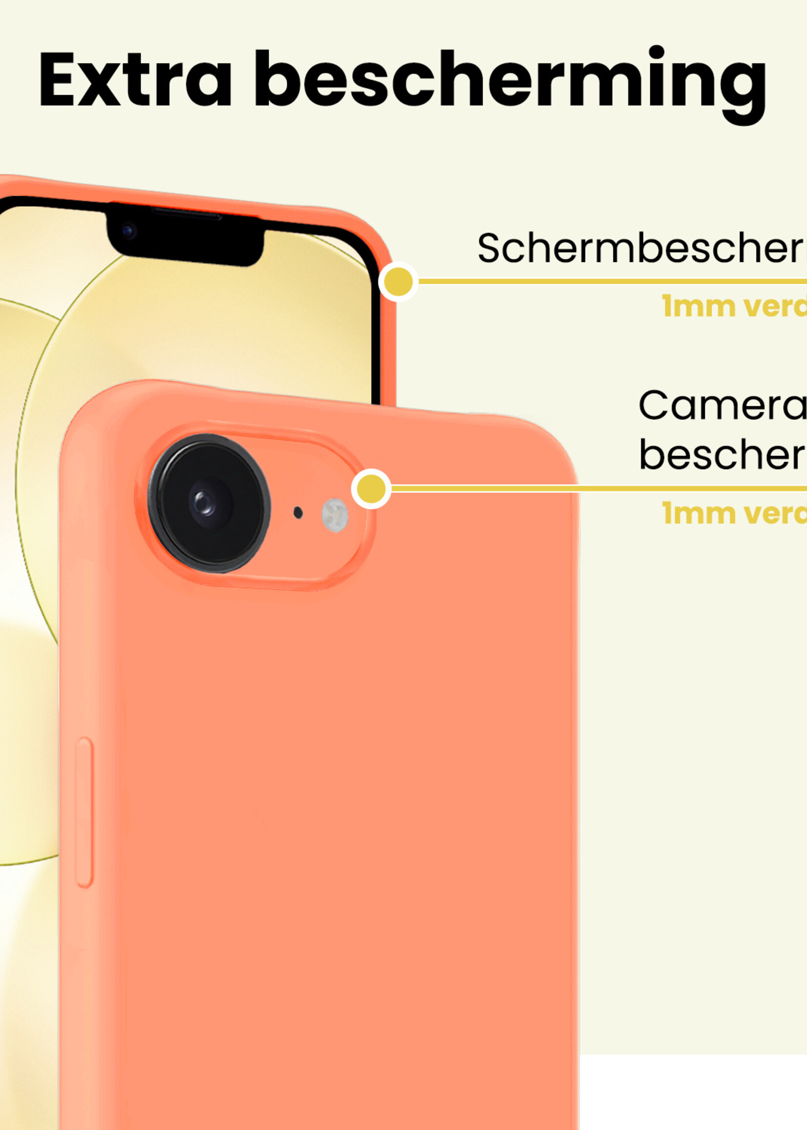 LUQ LUQ iPhone 17e Hoesje Siliconen - Perzik