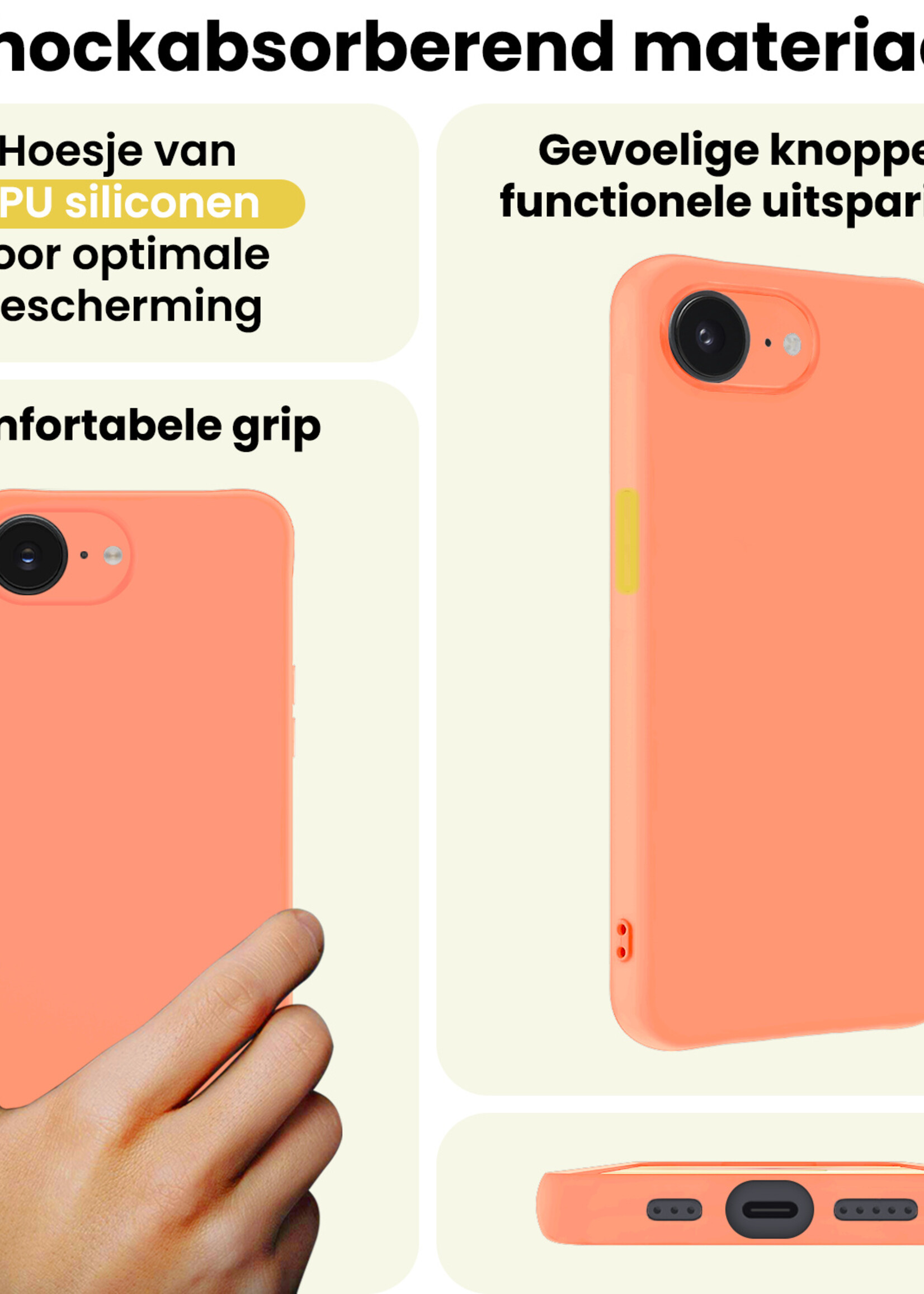 LUQ LUQ iPhone 17e Hoesje Siliconen - Perzik