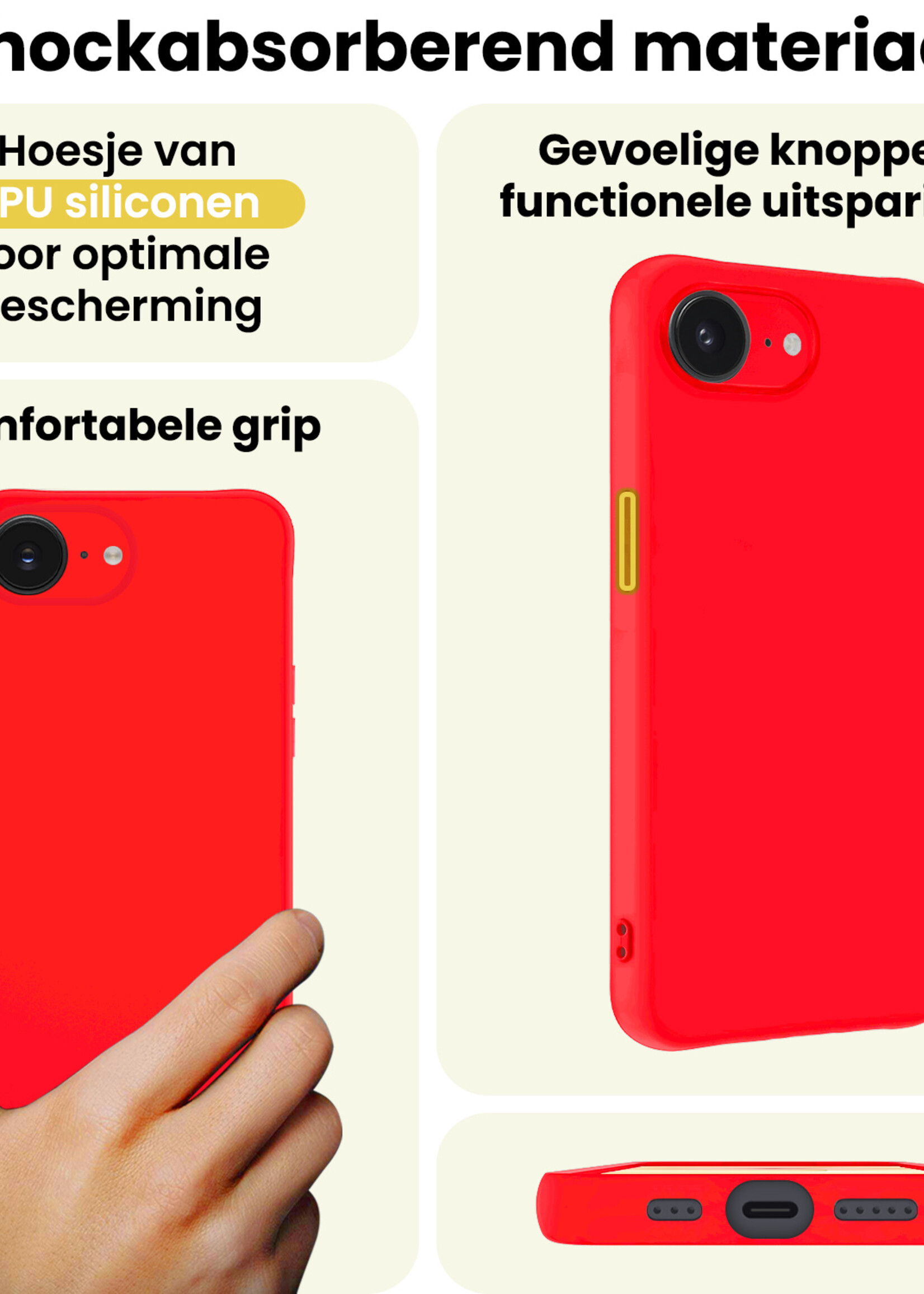 LUQ LUQ iPhone 17e Hoesje Siliconen - Rood