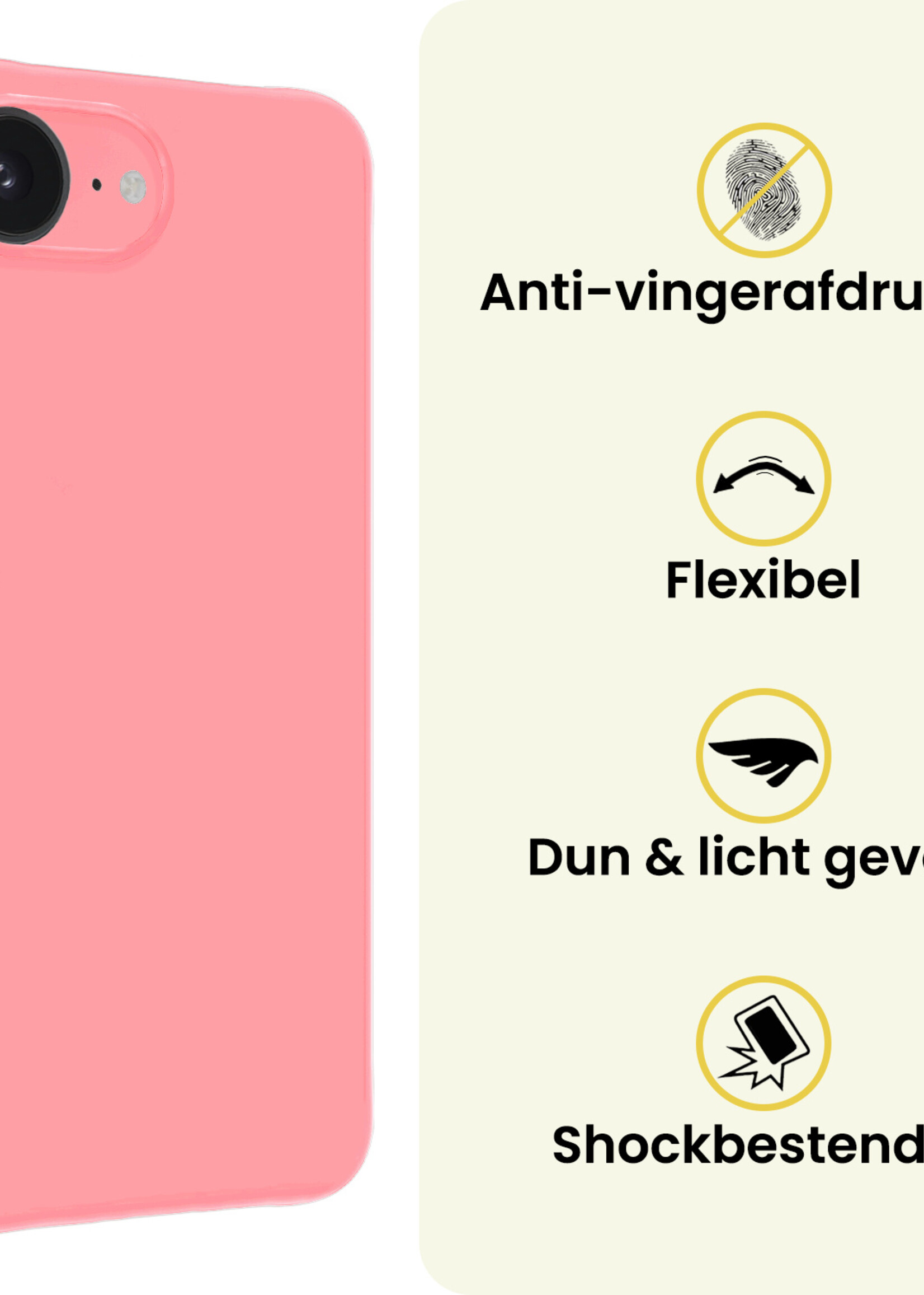 LUQ LUQ iPhone 17e Hoesje Siliconen - Lichtroze - 2 PACK