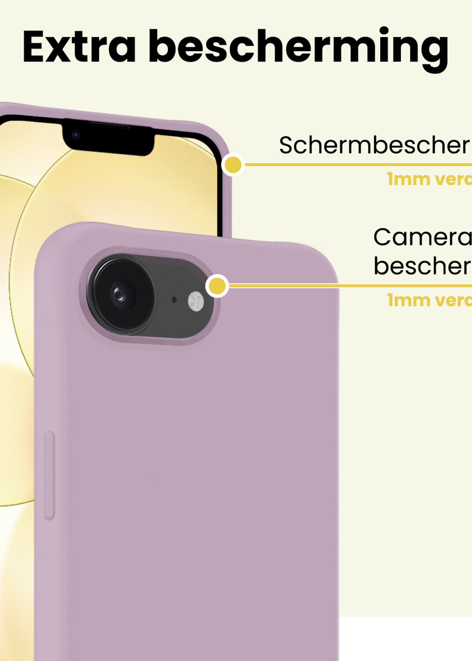 LUQ LUQ iPhone 17e Hoesje Siliconen - Lila - 2 PACK