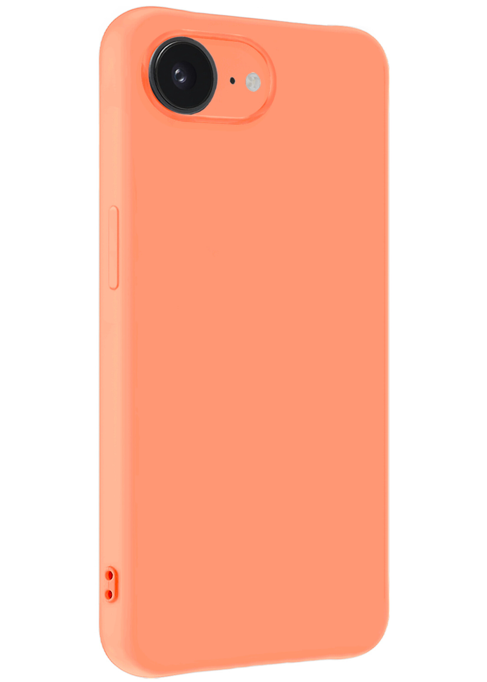 LUQ LUQ iPhone 17e Hoesje Siliconen Met Screenprotector Met Dichte Notch - Perzik