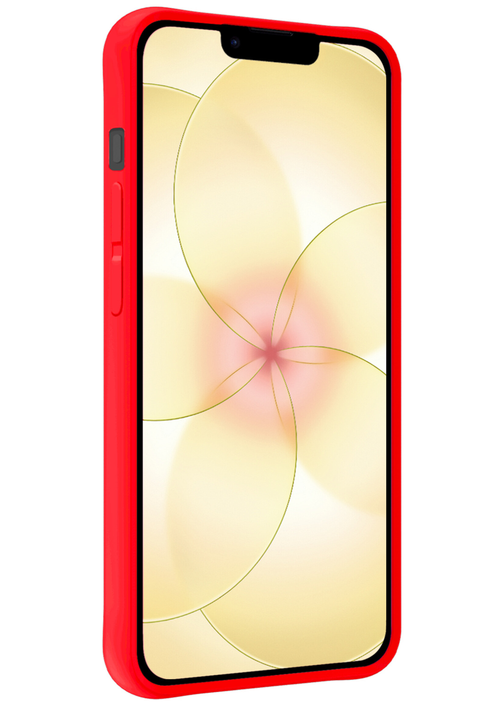 LUQ LUQ iPhone 17e Hoesje Siliconen Met Screenprotector Met Dichte Notch - Rood