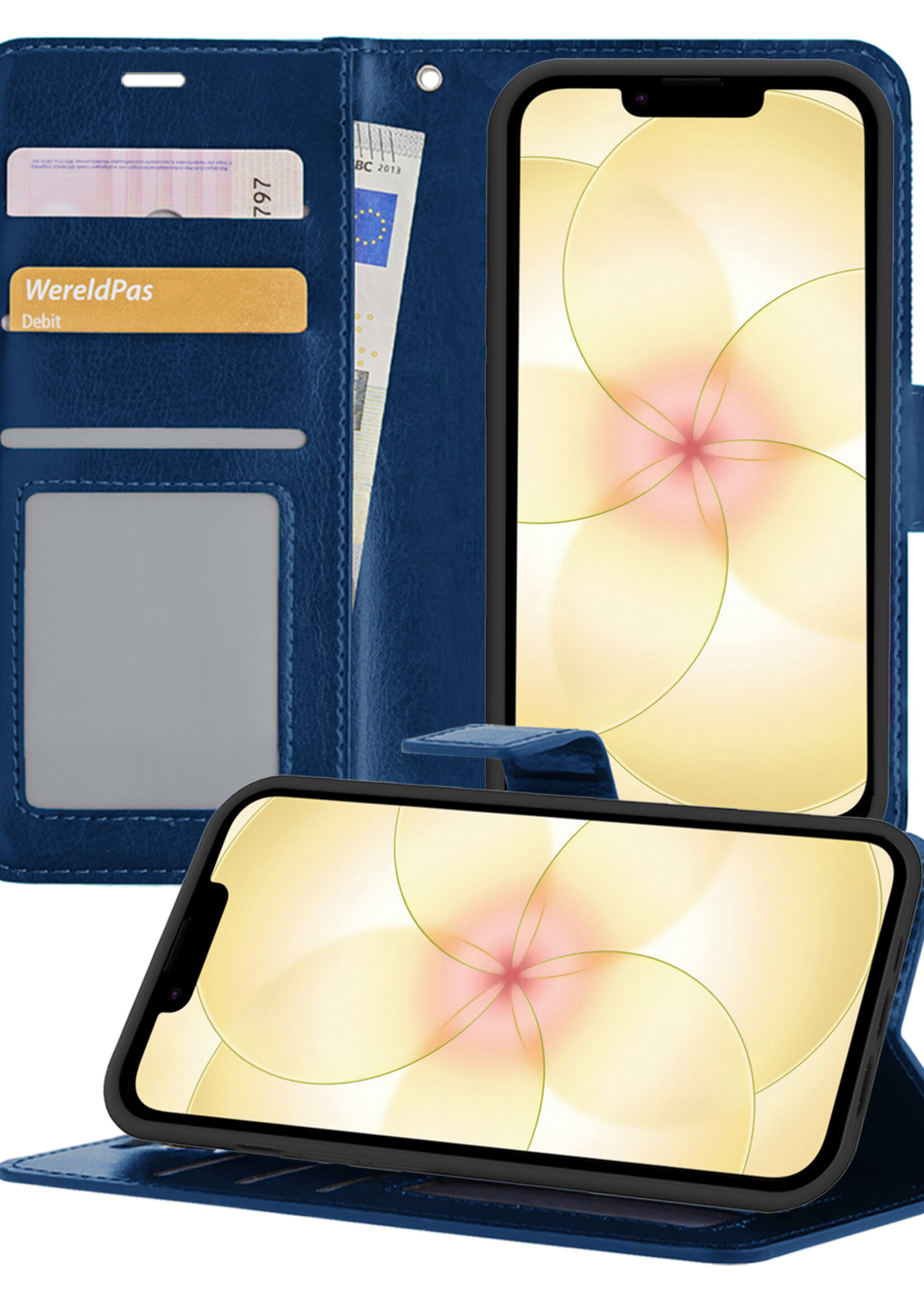 LUQ LUQ iPhone 17e Hoesje Bookcase - Donkerblauw