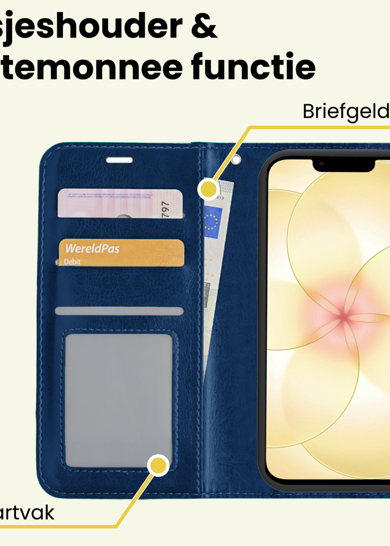 LUQ LUQ iPhone 17e Hoesje Bookcase - Donkerblauw