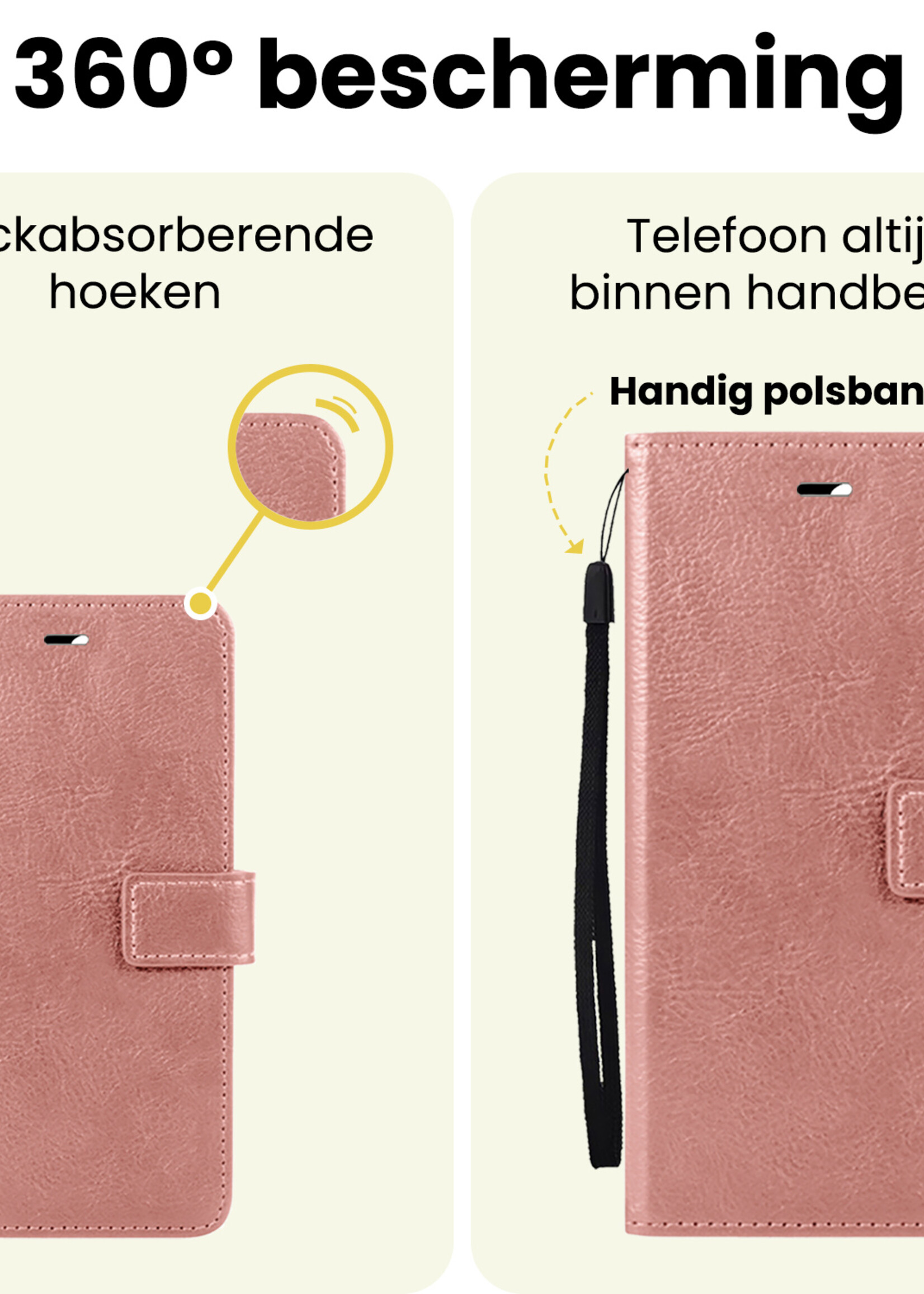 LUQ LUQ iPhone 17e Hoesje Bookcase - Rose Goud