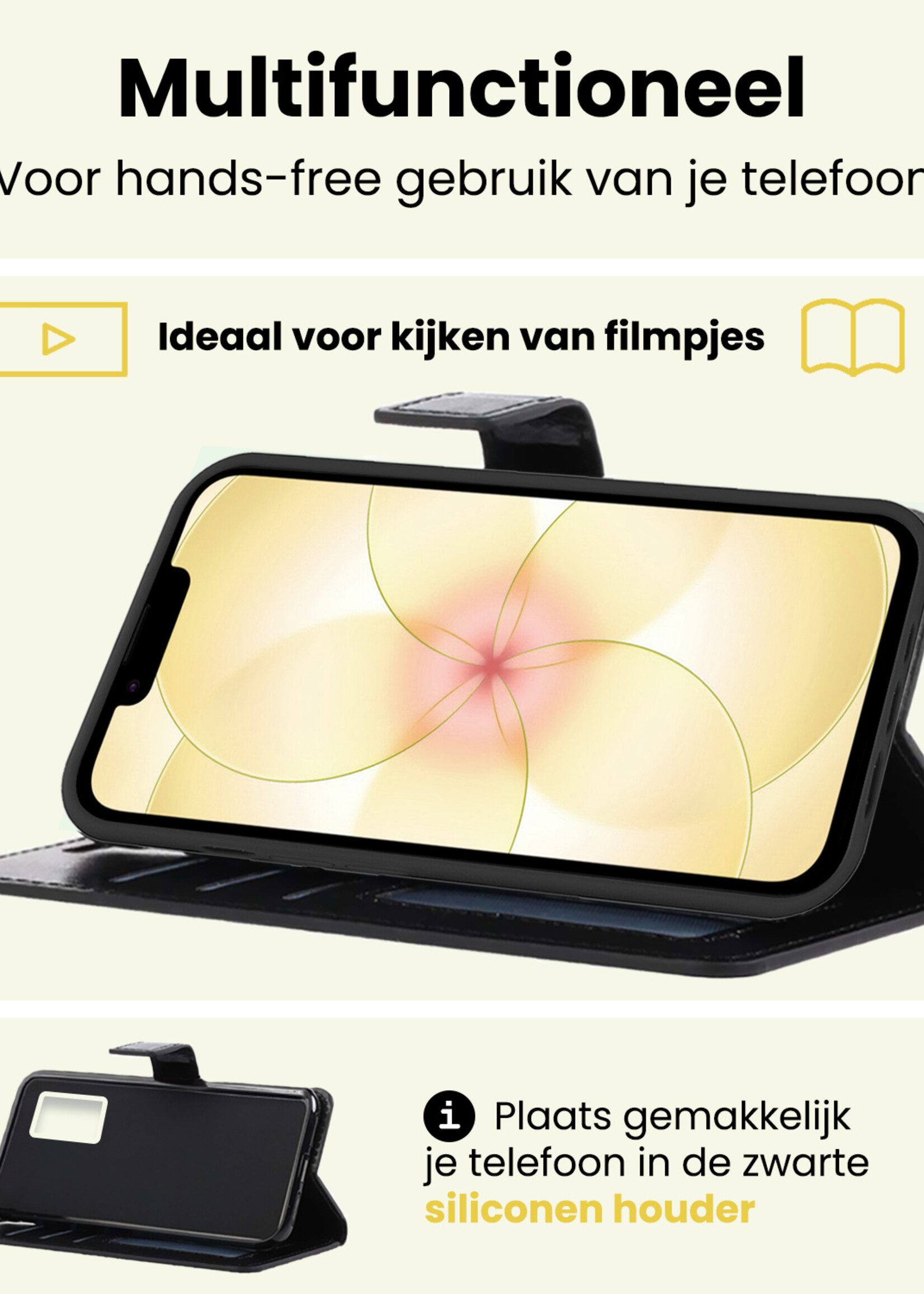 LUQ LUQ iPhone 17e Hoesje Bookcase - Zwart