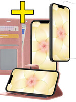 LUQ LUQ iPhone 17e Hoesje Bookcase Met Screenprotector - Rose Goud